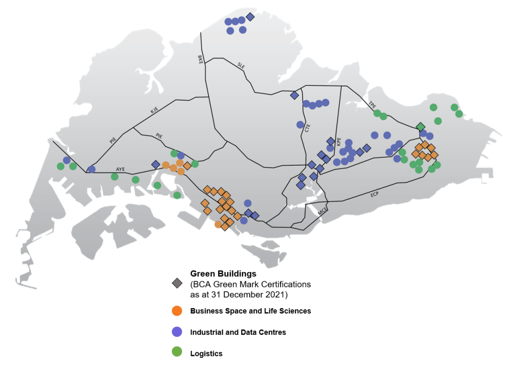 AREIT Singapore Portfolio Map